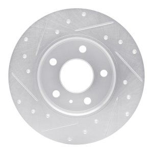Chevrolet Zafira Brake Rotor (1) - Rear Right - R1 Concepts - Drilled & Slotted - Silver - `02-`08
